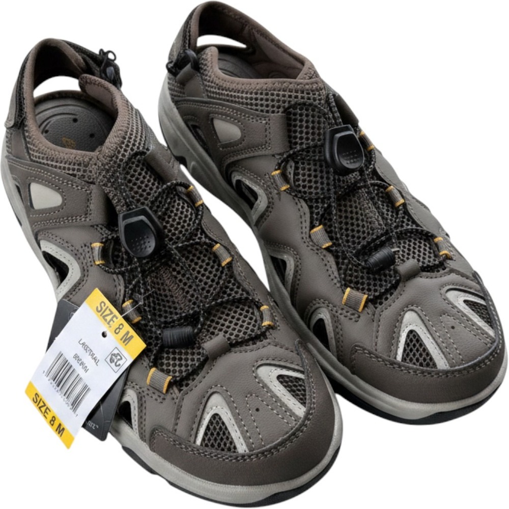 Eddie Bauer Laketrail Hiking Sandals Mens 8 Brown Closed Toe Bungee Trail Shoes